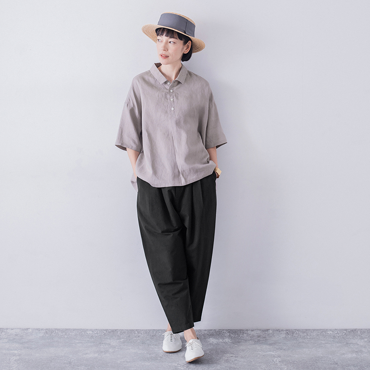 HEAVENLY　コットンダンプテーパードパンツ(ブラック)の紹介