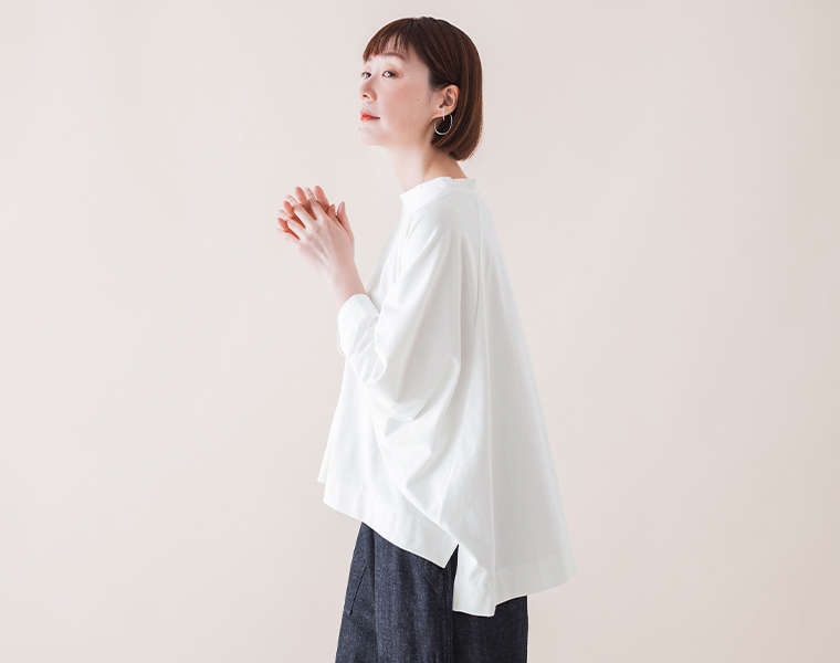 &yarn　ラグランワイドTシャツ　デザイン紹介　横のシルエット