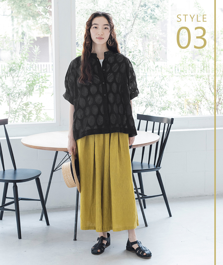 	D*g*y（ディージーワイ）の【別注】ドットシアーシャツ(ブラック)のコーディネート