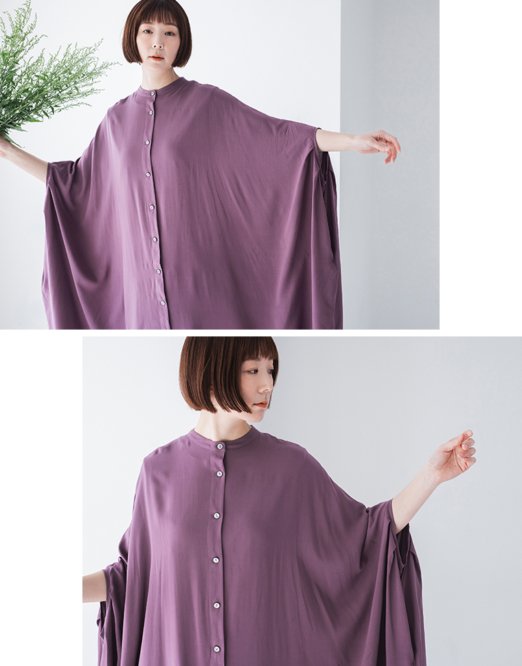 レーヨンゆったりワンピース(A・パープル) &yarn(アンドヤーン)
