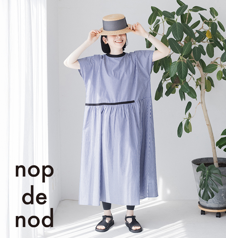 nop de nod　私の自慢のお出かけワンピース　ナチュラン別注　2way切替えフレアーワンピース