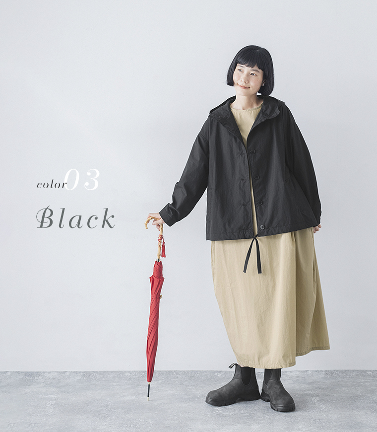 【 ichi 】撥水ジャケット　ブラックのコーディネート