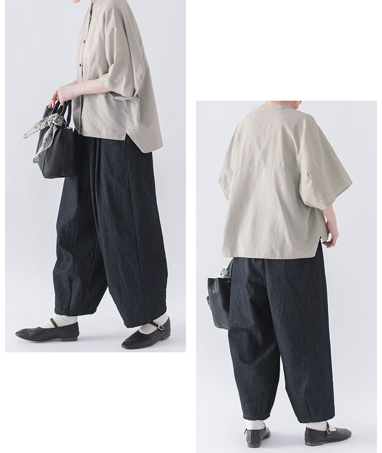 ICHI Antiquites リネンコットンギンガムウエスト切り替えギャザーワンピース(A・ピンク×ナチュラル)のコーディーネート