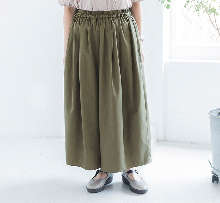 ista-ire【別注】金子敦子さんコラボ　どこでもパンツ(B・オリーブ)のデザイン