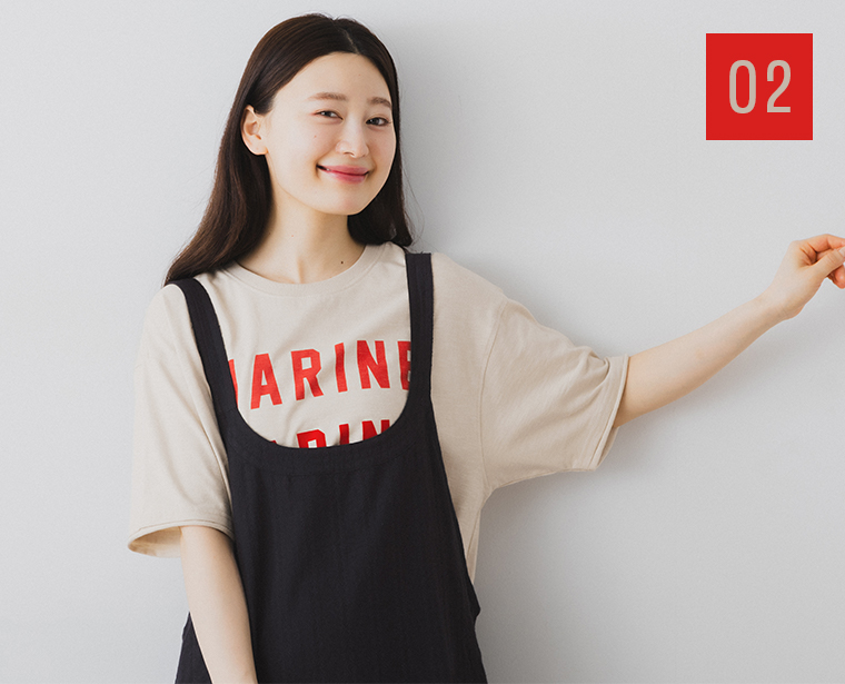 NORTHERN TRUCK(ノーザントラック) 海を感じるプリントTシャツ キナリ サロペット合わせ