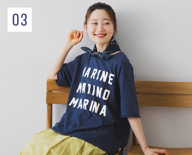 NORTHERN TRUCK(ノーザントラック) 海を感じるプリントTシャツ ネイビー