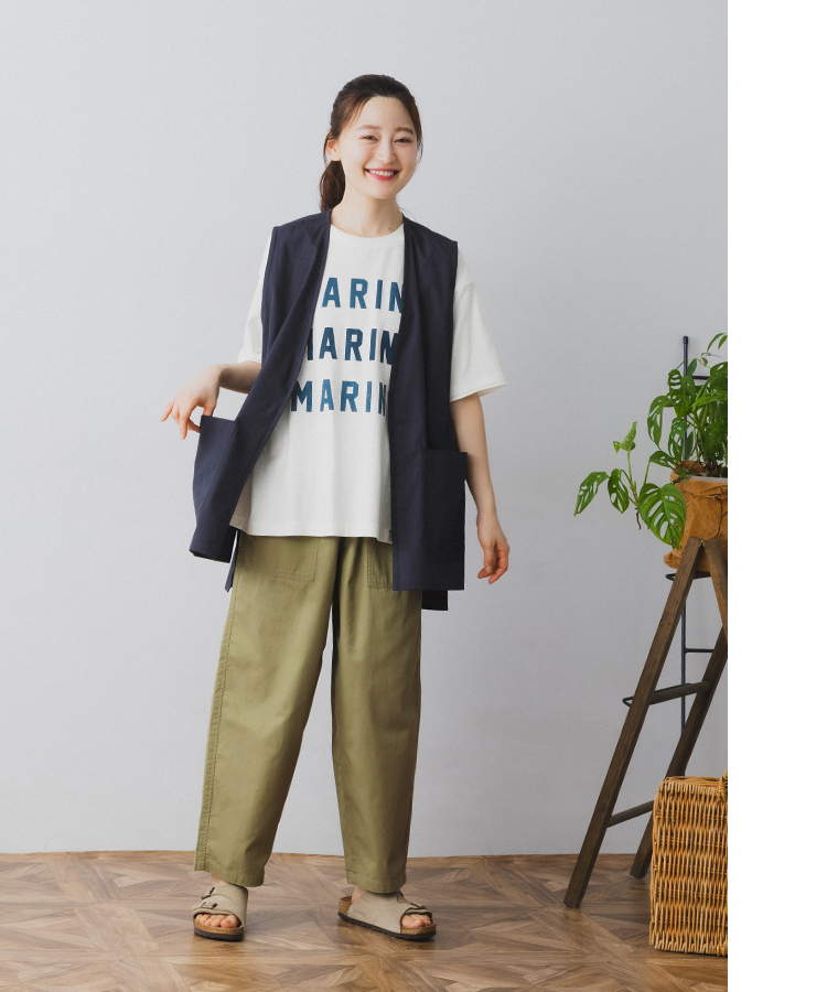 NORTHERN TRUCK(ノーザントラック) 海を感じるプリントTシャツ ホワイト 全身