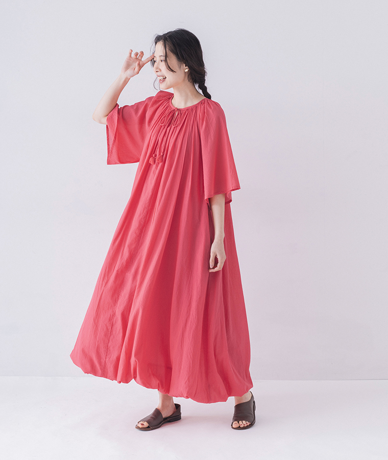 コットン　2wayバルーンワンピース(ピンク)のコーディネート &yarn(アンドヤーン)