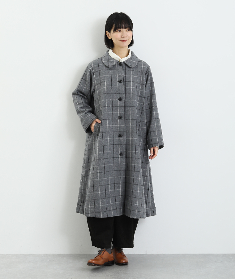 le ciel 綾織チェック　ロングコート