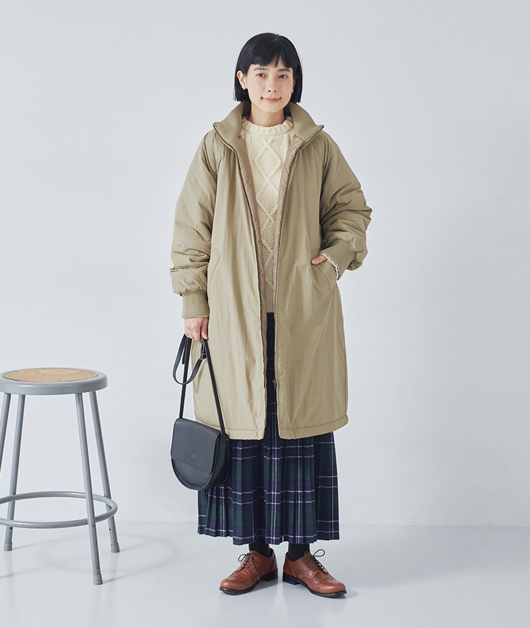 LUPILIEN by natulan　別注｜ナイロン中綿リブカラーコート