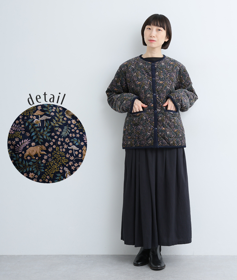 sosotto LIBERTYコーデュロイ キルティングノーカラージャケット サブ画像