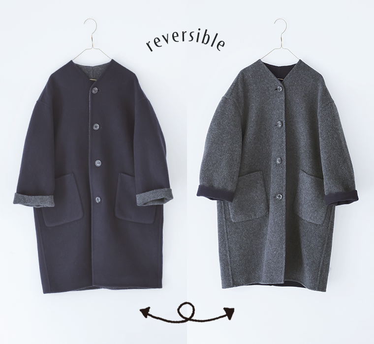 LE GLAZIK リバーシブル　カラーレスコート サブ画像
