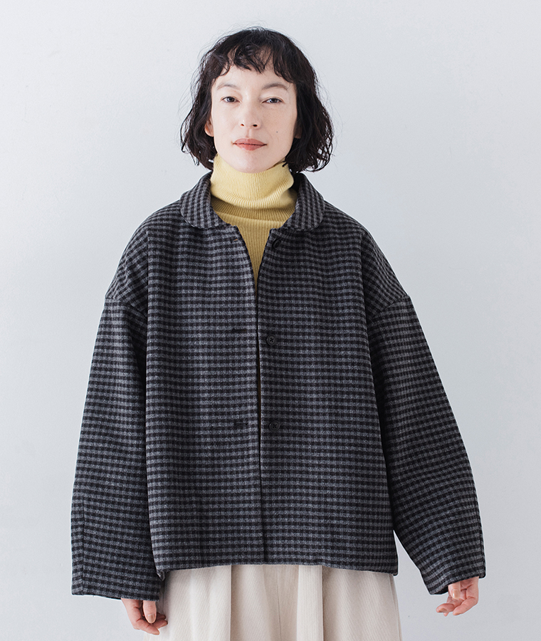 【 &yarn 】ギンガムチェック中綿ジャケット