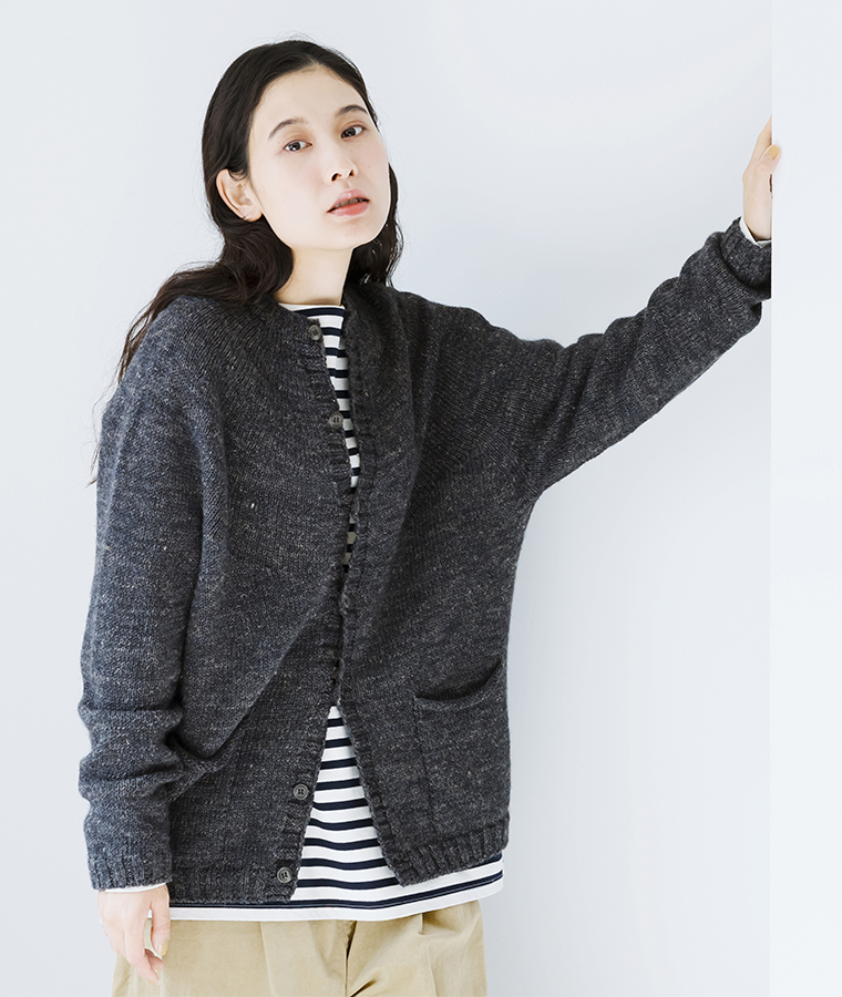 【 so 】シェットリノ求心編みカーデ ネイビー