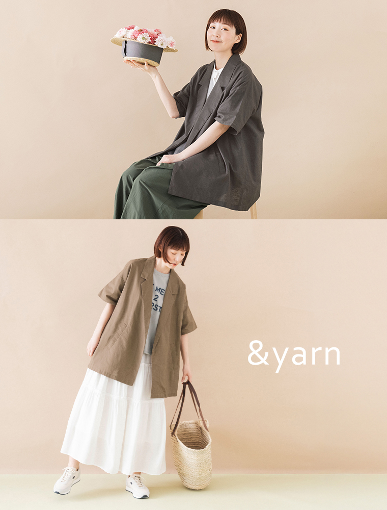 コットンリネンシャツジャケット 【&yarn】 さっと羽織っておしゃれが決まるシャツジャケット