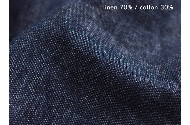 &yarn 滝口和代 マイフェイバリットデニムサロペット マイフェイバリットデニムフリルバッグ　リネンコットン　生地アップ