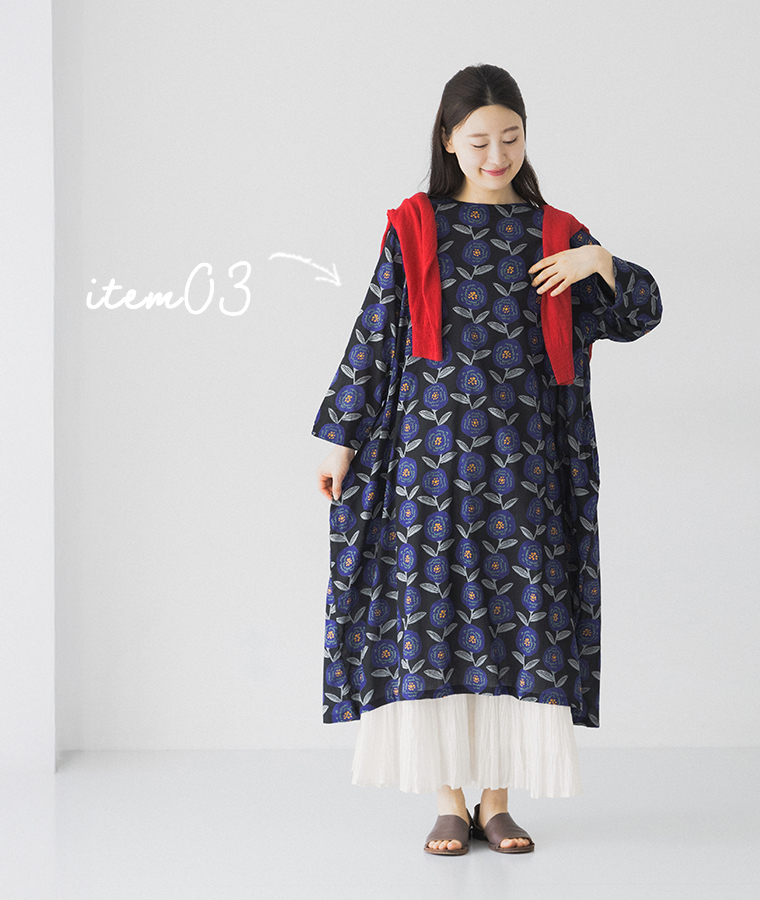 LITTLE MARKET サークルフラワーバルーンワンピース
