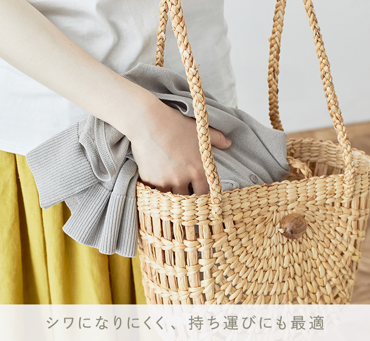 ＆yarn5分袖ニットカーディガン(A・グレー)のシワになりにくい素材