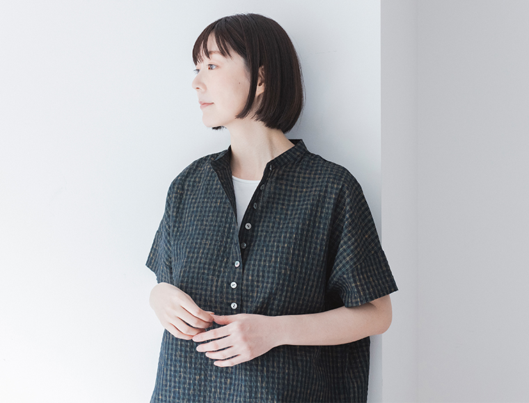 &yarn ワイドパンツ 生地アップ