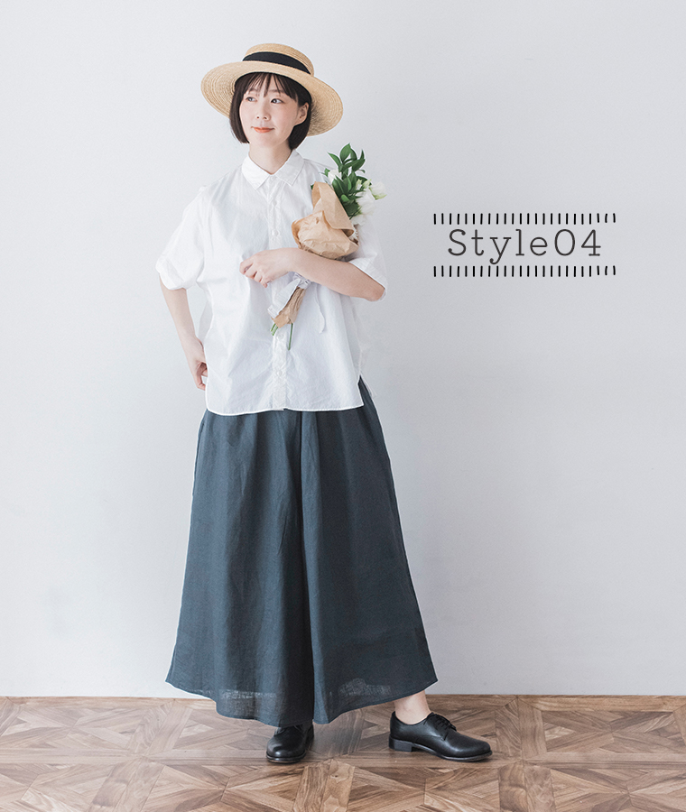 &yarn ワイドパンツ(ブルーグリーン)のコーディネート