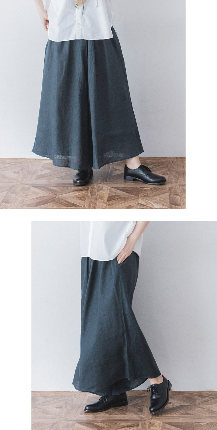 &yarn ワイドパンツ(ブルーグリーン) 動きのカット