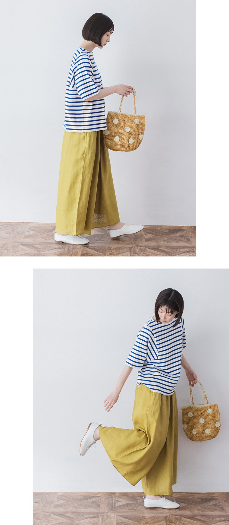 &yarn ワイドパンツ(マスタード) 全身横