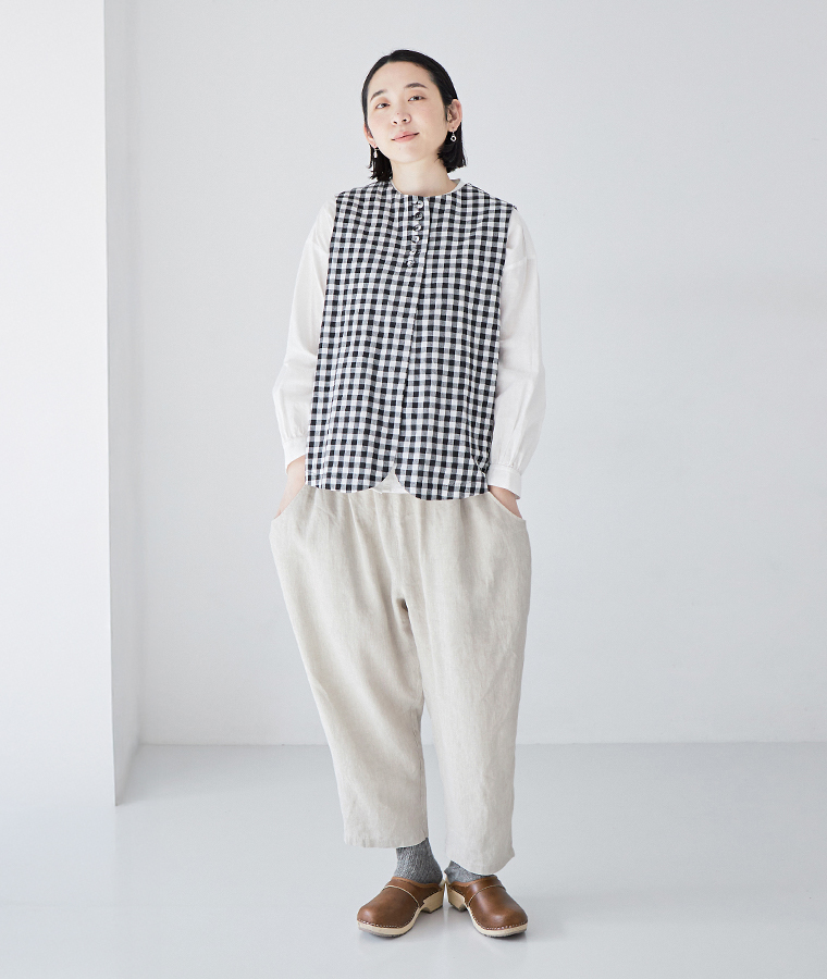 【 ista-ire 】別注｜平織リネンよくばりパンツ ナチュラル