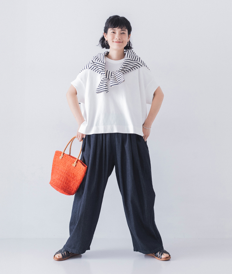 Lintu Laulu ワイドシルエットTシャツ  アイボリー