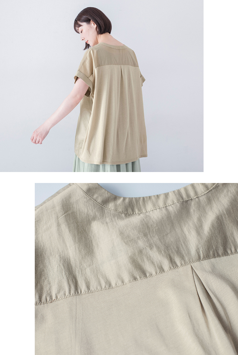 &yarn 【わたしの大人服。】 ブラウスの後ろ姿と生地感