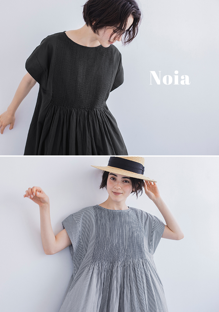 波打つような立体感ピンタックワンピース【Noia】うっとりするほど美しい繊細な手仕事