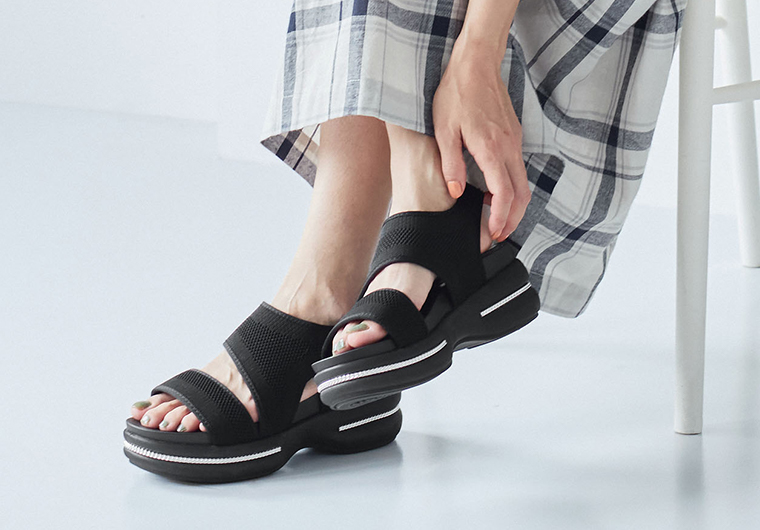 Noubel Voug Relax 厚底スポーツサンダルの詳細 通気性
