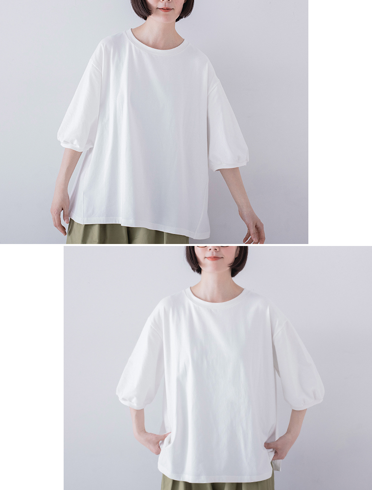 &yarn パフスリーブTシャツ ディテール