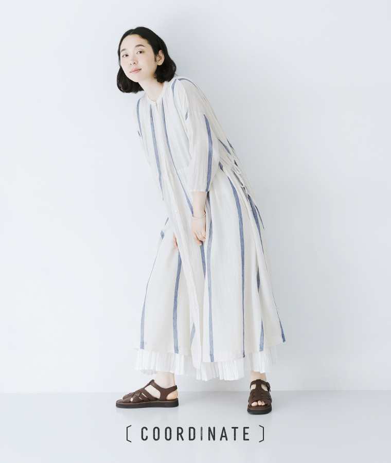 hocco メッシュベルトサンダル ダークブラウン コーディネート
