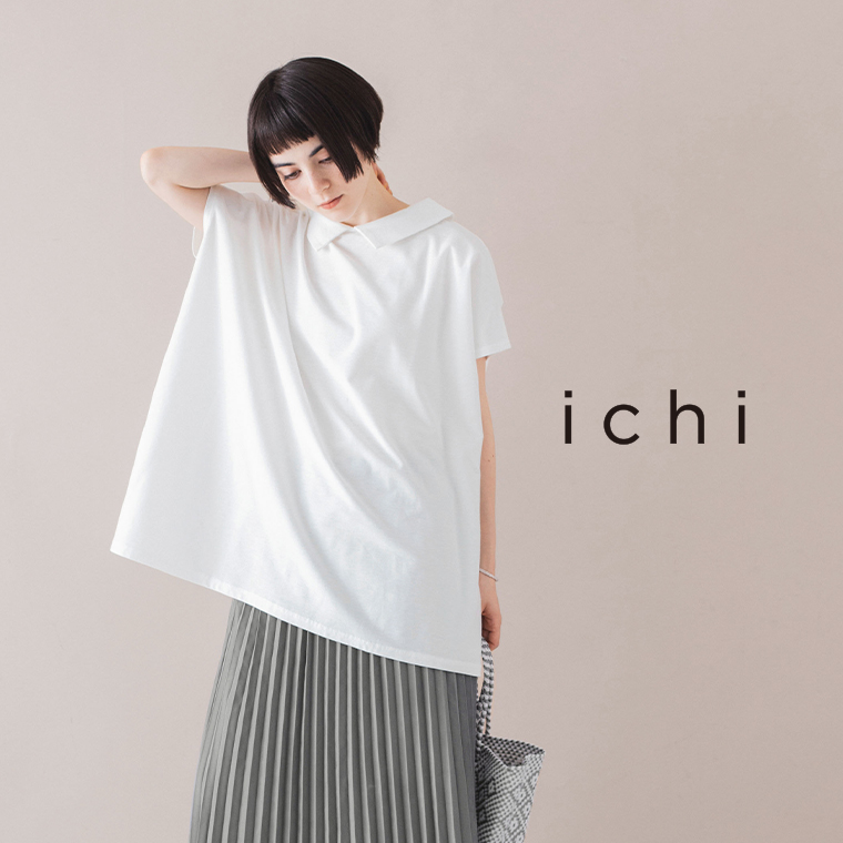 ichi コットン2wayポロシャツ