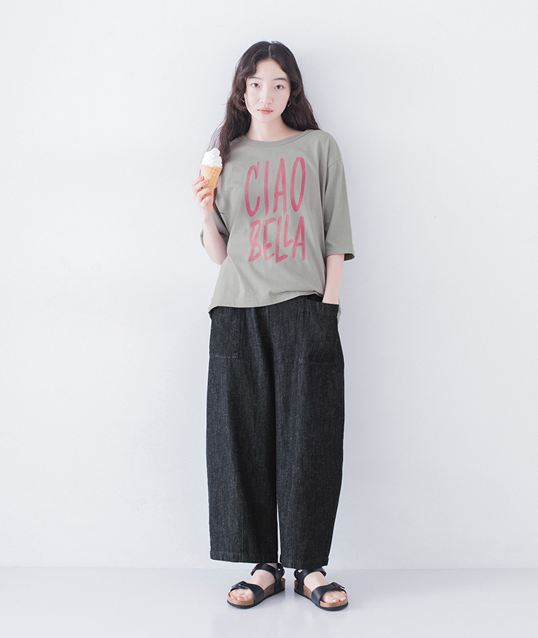 HEAVENLY  オーガニックコットン6分袖プリントTシャツ"CIAO BELLA"