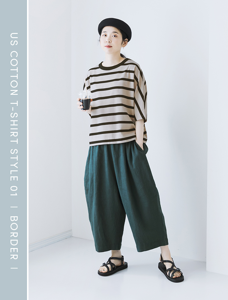 nop de nod　USコットン5分袖Tシャツ ボーダー