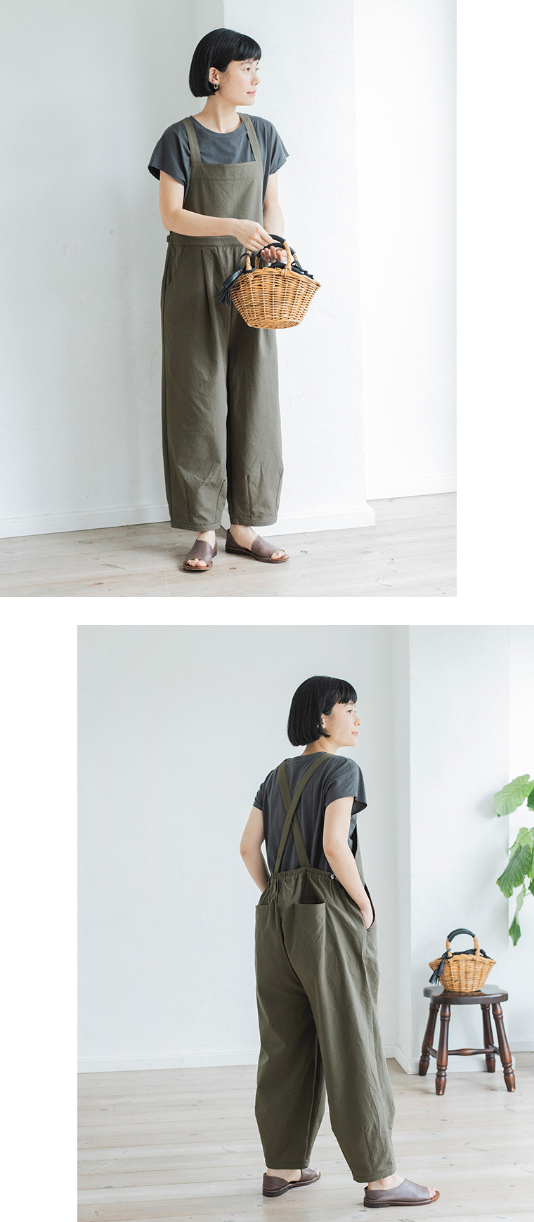 &yarn サロペット 全身前後
