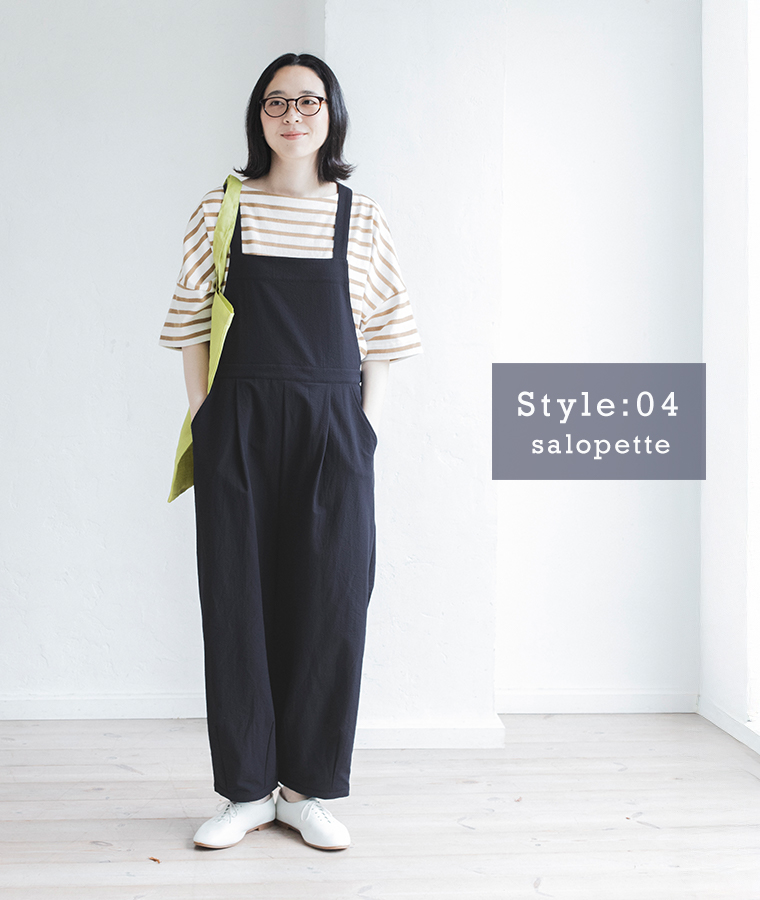 &yarn サロペット(ネイビー)のコーディネート