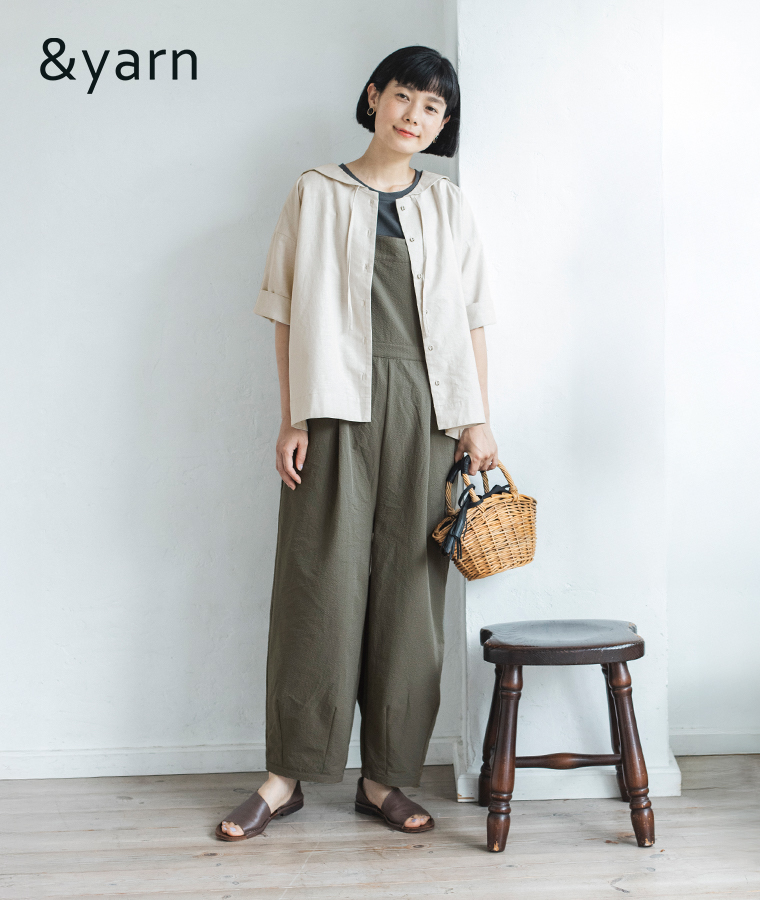 &yarn セーラーカラーブラウスとサロペットのご紹介