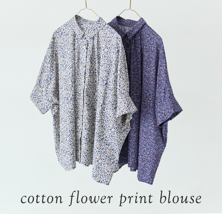 &yarn コットン花柄ブラウス 掛け画像