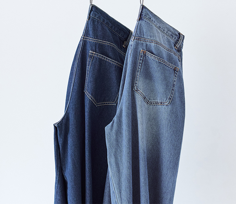 nod デニム立体切替バルーンパンツ 色展開