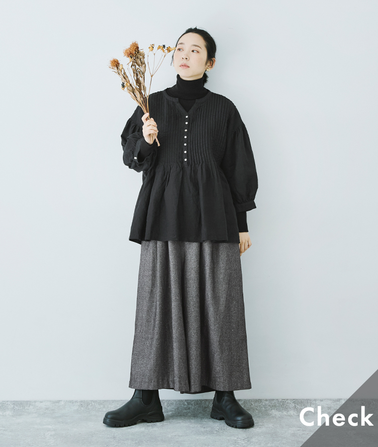 【別注｜ 08Mab 】 コットンリネンデニムワイドパンツ