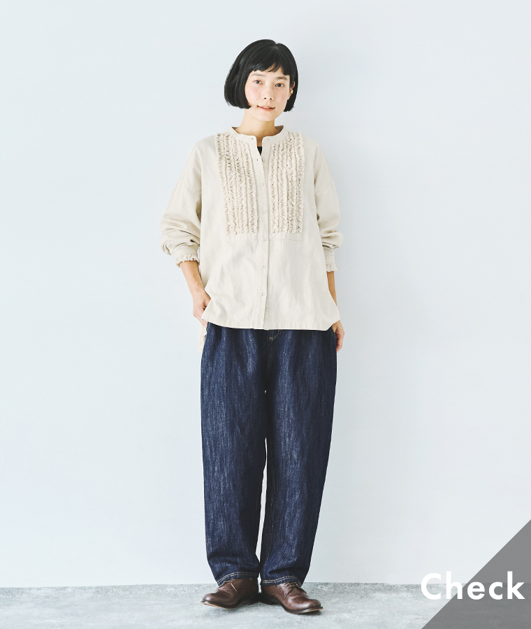 【別注｜ ista-ire 】 コットンリネンデニムパンツ