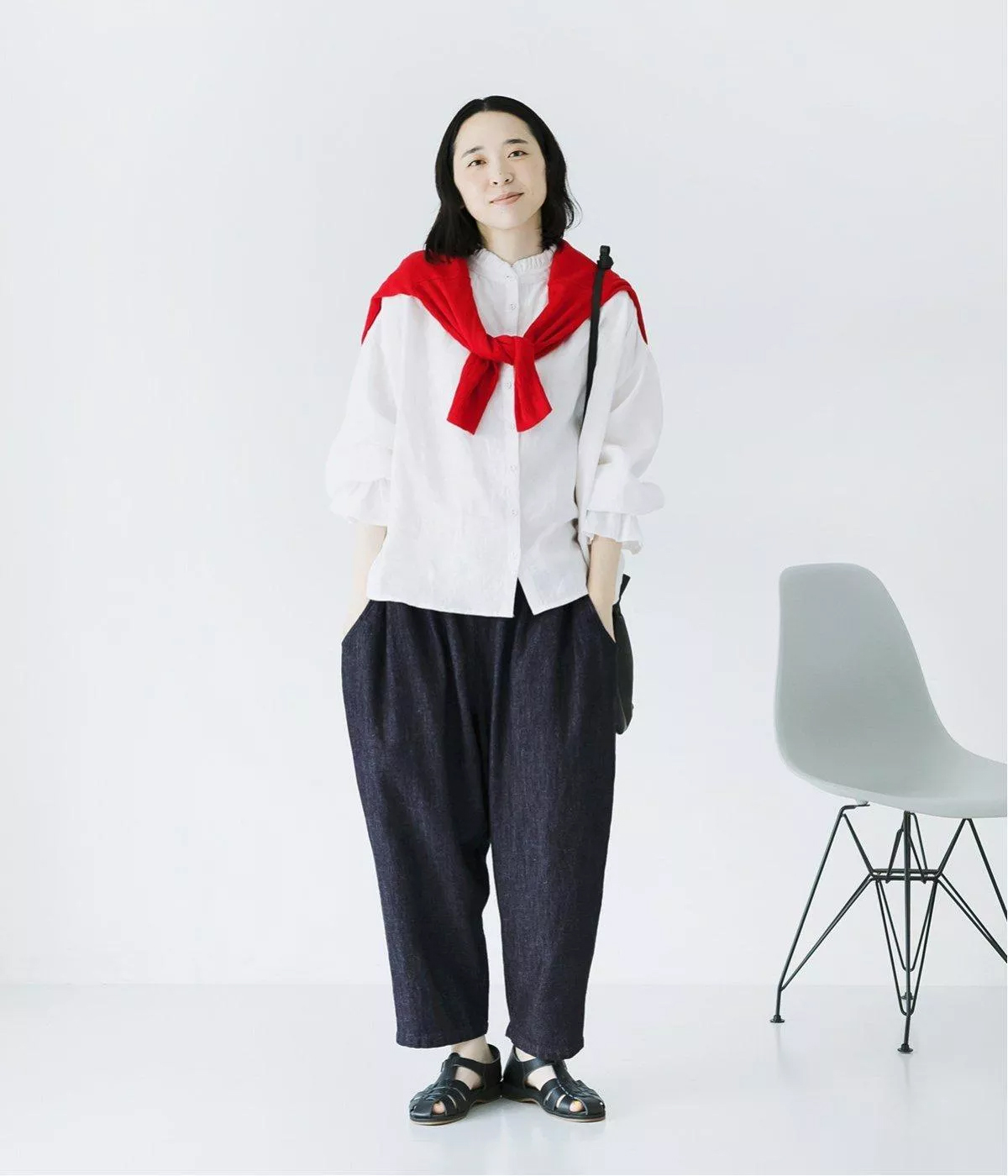 ista-ire　別注　甘撚りコットンリネンデニム よくばりパンツ