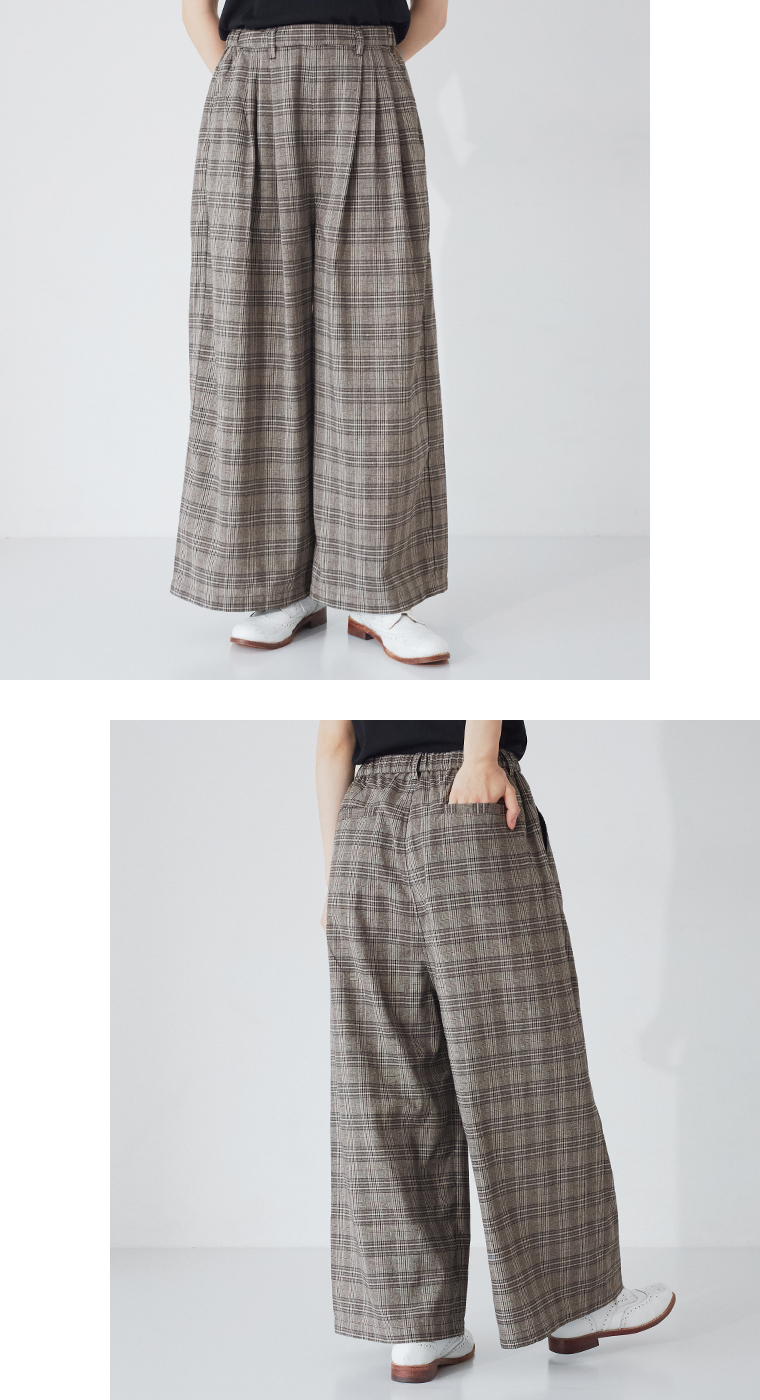 【 &yarn 】スタイル02 チェックパンツ パンツ寄り前後