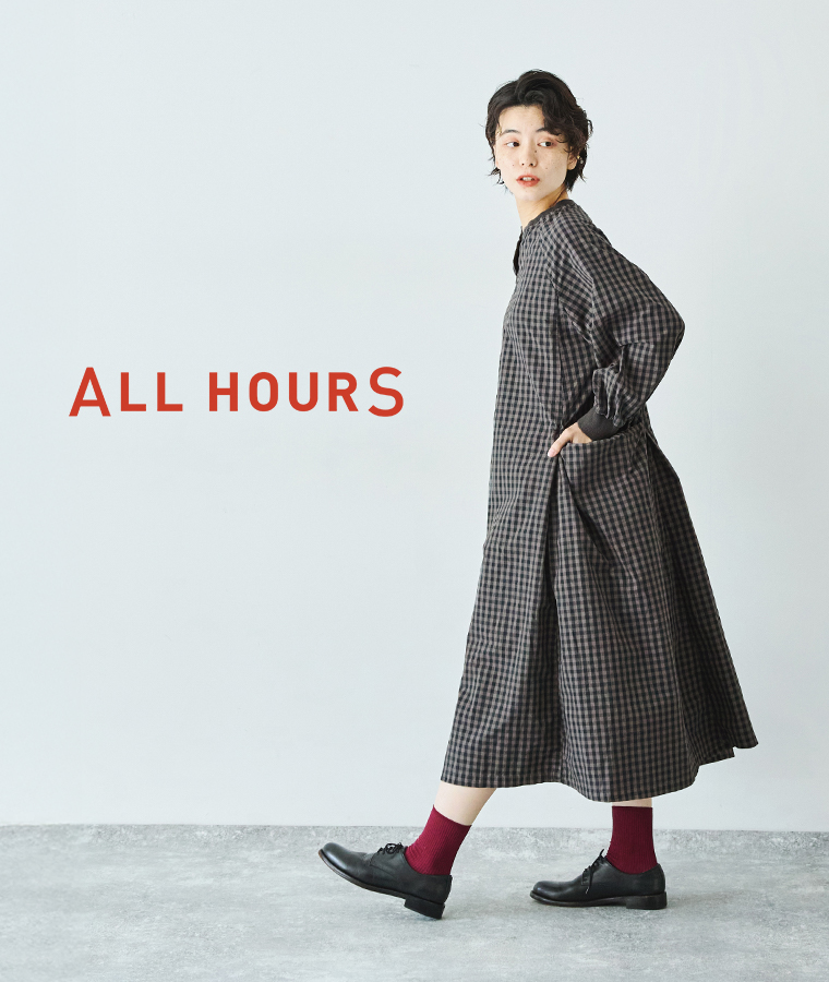 ALL HOURS コットンリブウォッシュアウトワンピースドレス