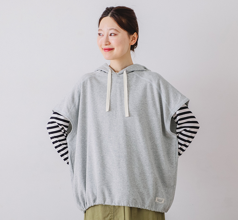 【 le colis 】フーディベスト 上半身前寄り