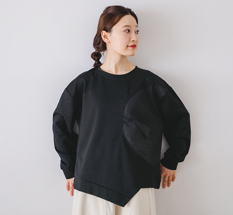 【 C.L.N 】布帛切替プルオーバー 切替見せ