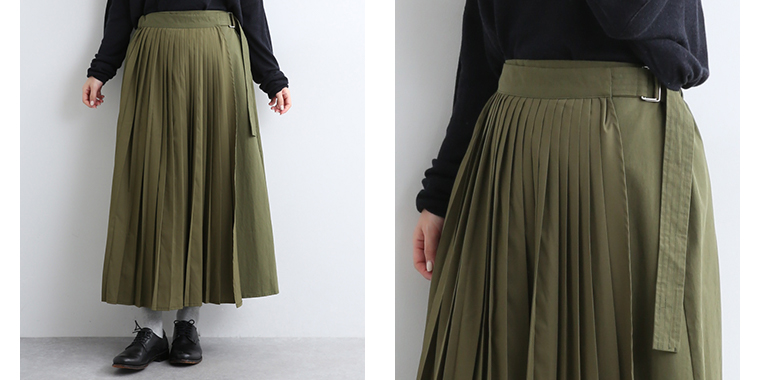 Plame Collome 異素材プリーツスカート