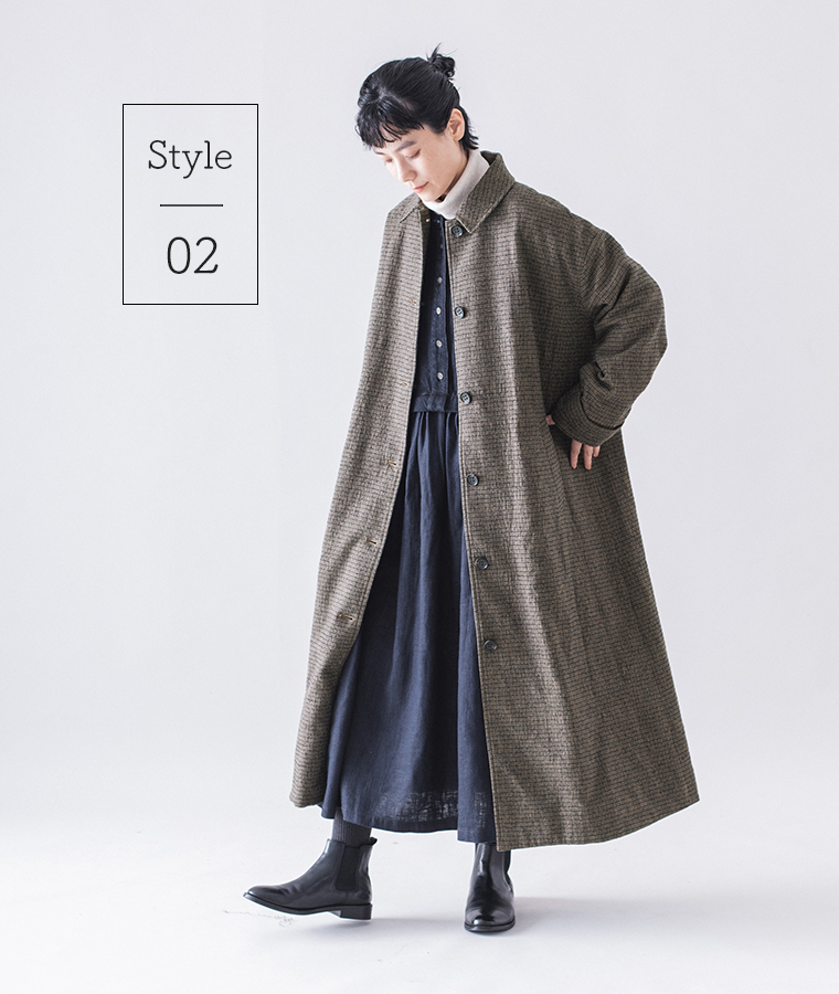 &yarn デニムドッキングワンピース(ナチュラル)のコーディネート